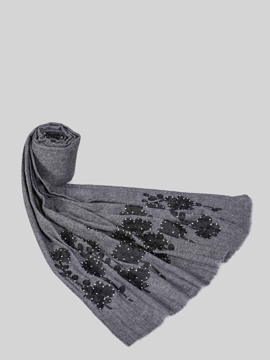 Shine embellished wool scarf - Welkin Scarves